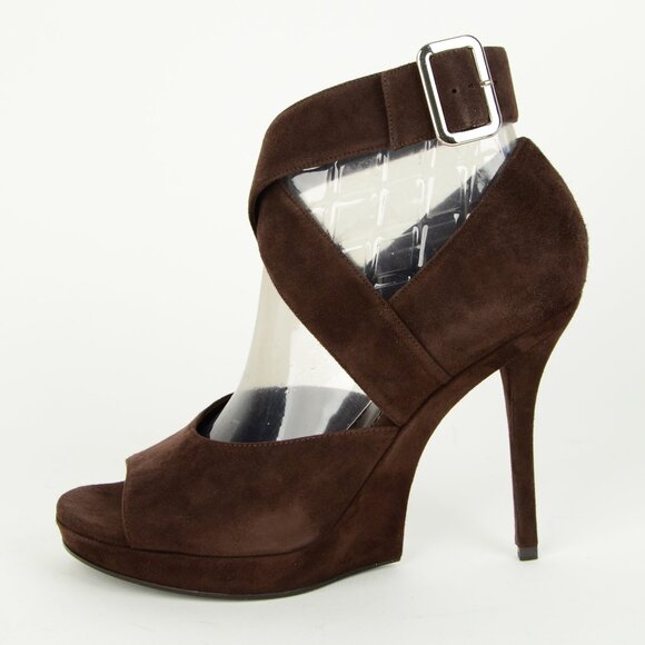 YVES SAINT LAURENT SHOES 'FATALE 95' SANDALS SUEDE LEATHER sz 40 / 10 - Picture 1 of 9
